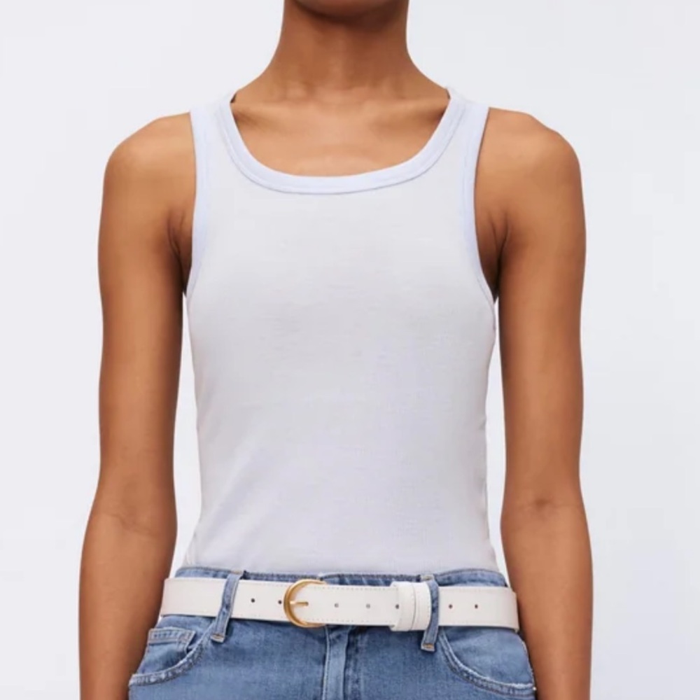 SIMKHAI Light Blue Scoop Neck Tank